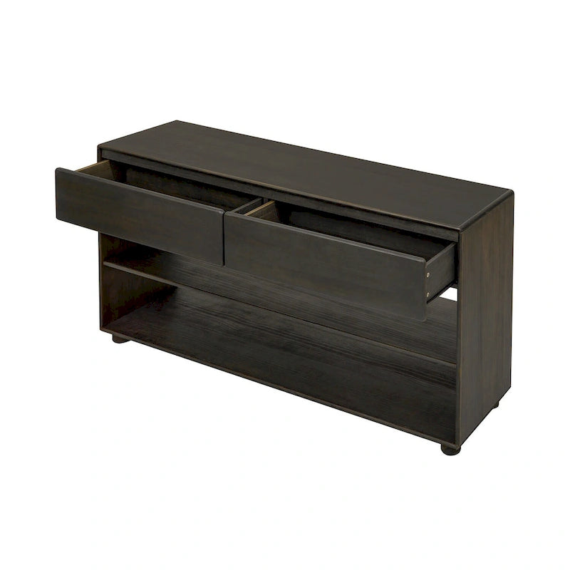 Mesa consola con cajones y estantes para sala de estar, recibidor