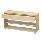 Mesa consola con cajones y estantes para sala de estar, recibidor