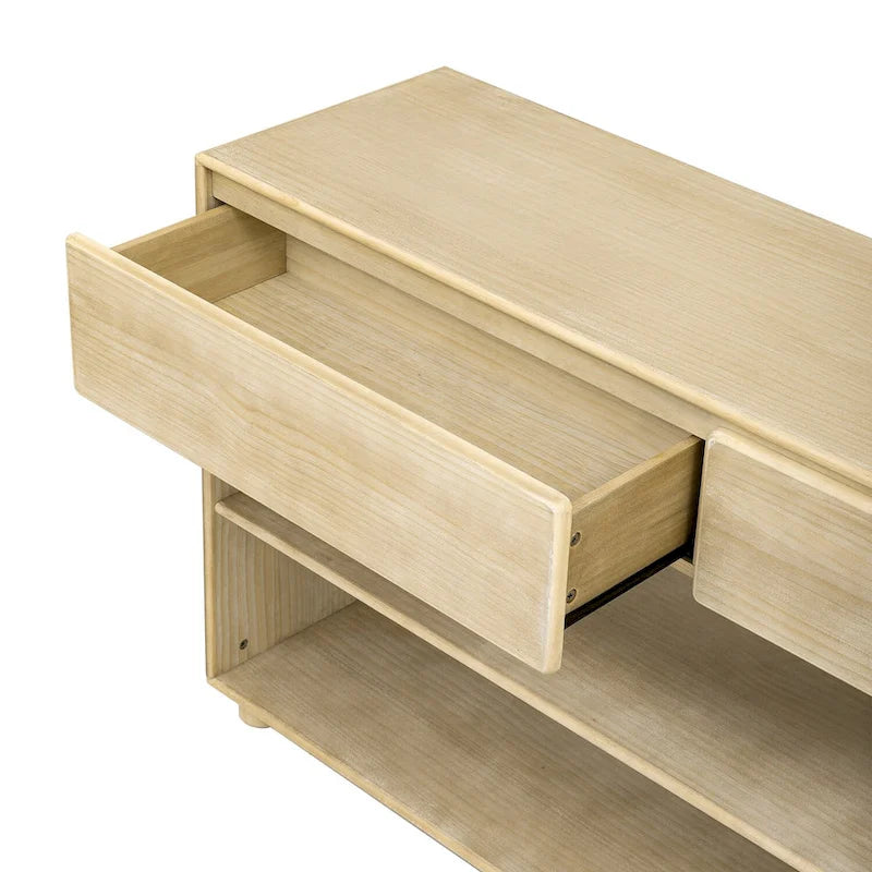 Mesa consola con cajones y estantes para sala de estar, recibidor