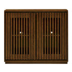 Aparador moderno acanalado y ahuecado con 2 orificios para cables, mueble de almacenamiento tipo buffet, gabinete de almacenamiento para sala de estar