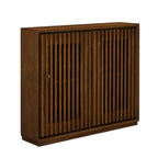 Aparador moderno acanalado y ahuecado con 2 orificios para cables, mueble de almacenamiento tipo buffet, gabinete de almacenamiento para sala de estar