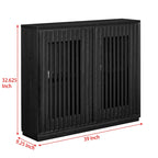 Aparador moderno acanalado y ahuecado con 2 orificios para cables, mueble de almacenamiento tipo buffet, gabinete de almacenamiento para sala de estar
