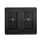 Aparador moderno acanalado y ahuecado con 2 orificios para cables, mueble de almacenamiento tipo buffet, gabinete de almacenamiento para sala de estar