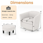 Sillón Giratorio con Otomana Reposapiés y Respaldo Curvo