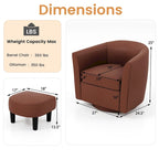Sillón Giratorio con Otomana Reposapiés y Respaldo Curvo