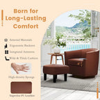 Sillón Giratorio con Otomana Reposapiés y Respaldo Curvo
