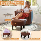 Sillón Giratorio con Otomana Reposapiés y Respaldo Curvo