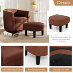 Sillón Giratorio con Otomana Reposapiés y Respaldo Curvo