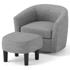 Sillón Giratorio con Otomana Reposapiés y Respaldo Curvo