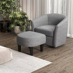 Sillón Giratorio con Otomana Reposapiés y Respaldo Curvo