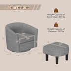 Sillón Giratorio con Otomana Reposapiés y Respaldo Curvo
