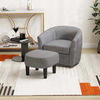 Sillón Giratorio con Otomana Reposapiés y Respaldo Curvo