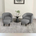 Sillón Giratorio con Otomana Reposapiés y Respaldo Curvo