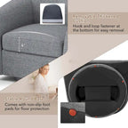 Sillón Giratorio con Otomana Reposapiés y Respaldo Curvo