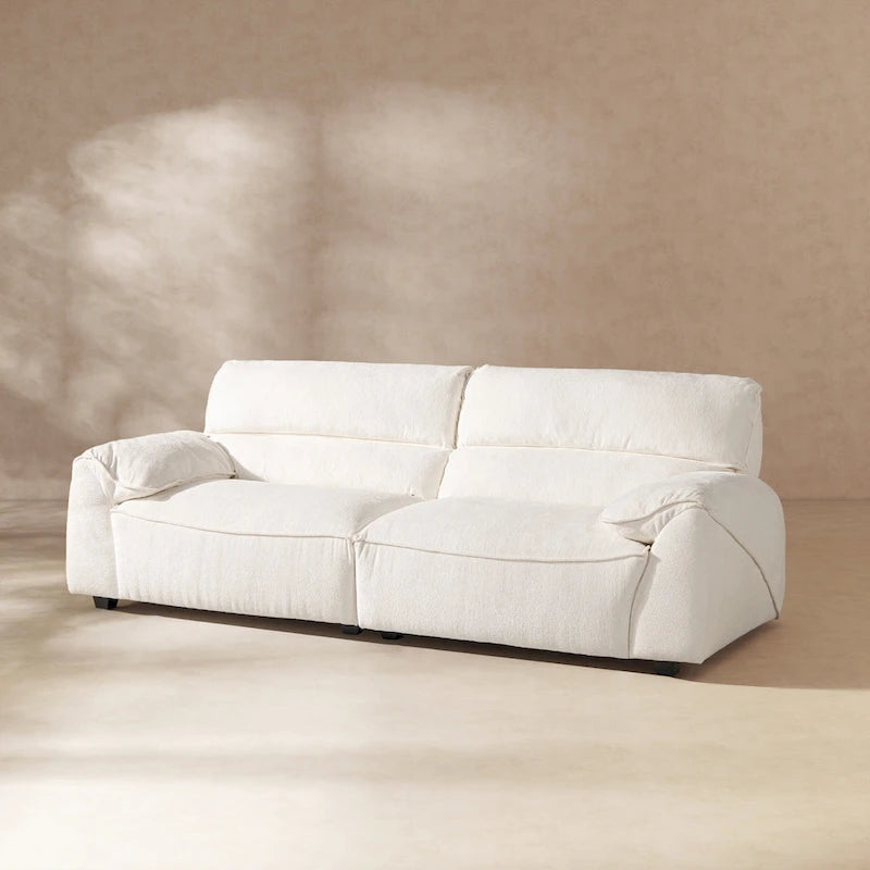 Sofá modular de 2 piezas tapizado en chenilla de 90.5