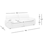 Sofá modular de 2 piezas tapizado en chenilla de 90.5