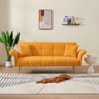 Sofá cama tapizado en terciopelo Teddy de 79,92" con respaldo y reposabrazos ajustables