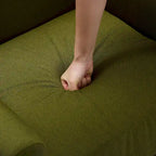 Juego de 2 sillones tapizados en lino con respaldo alto y brazos