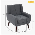 Juego de 2 sillones tapizados en lino con respaldo alto y brazos