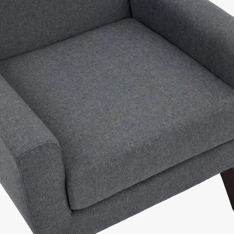 Juego de 2 sillones tapizados en lino con respaldo alto y brazos