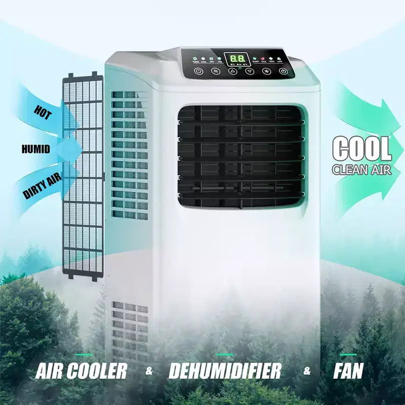 Costway Portable Air Conditioner & Dehumidifier Function Remote w/ Window Kit