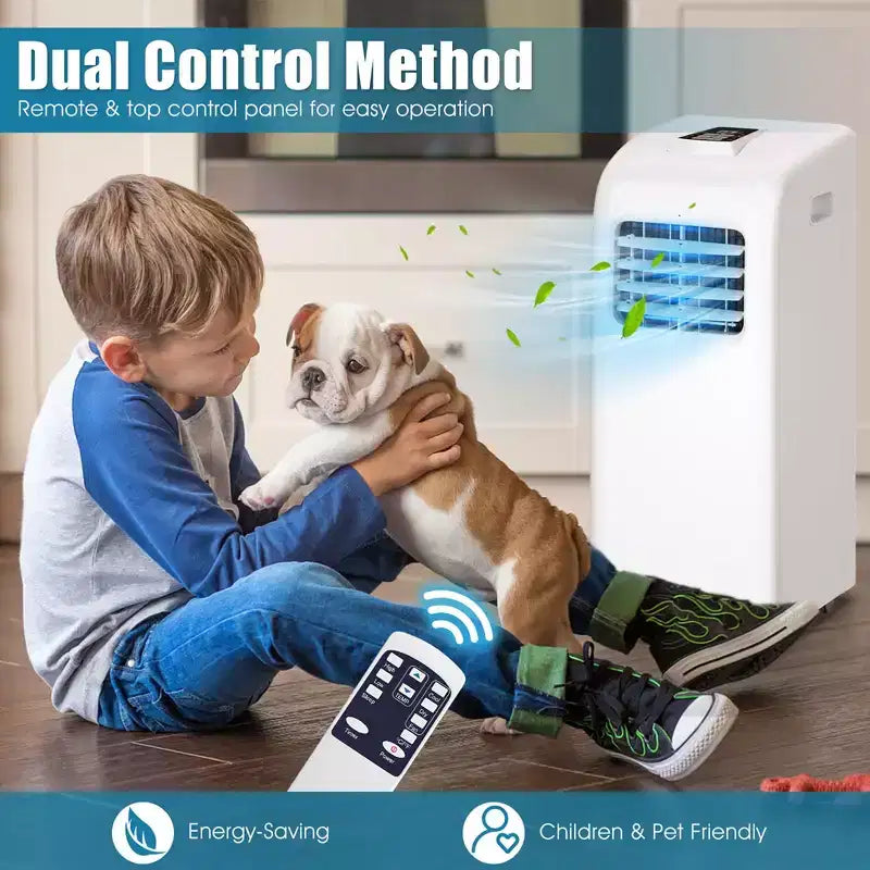 Costway Portable Air Conditioner & Dehumidifier Function Remote w/ Window Kit