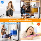 Costway Portable Air Cooler Fan & Heater Humidifier with Washable Filter Remote Control