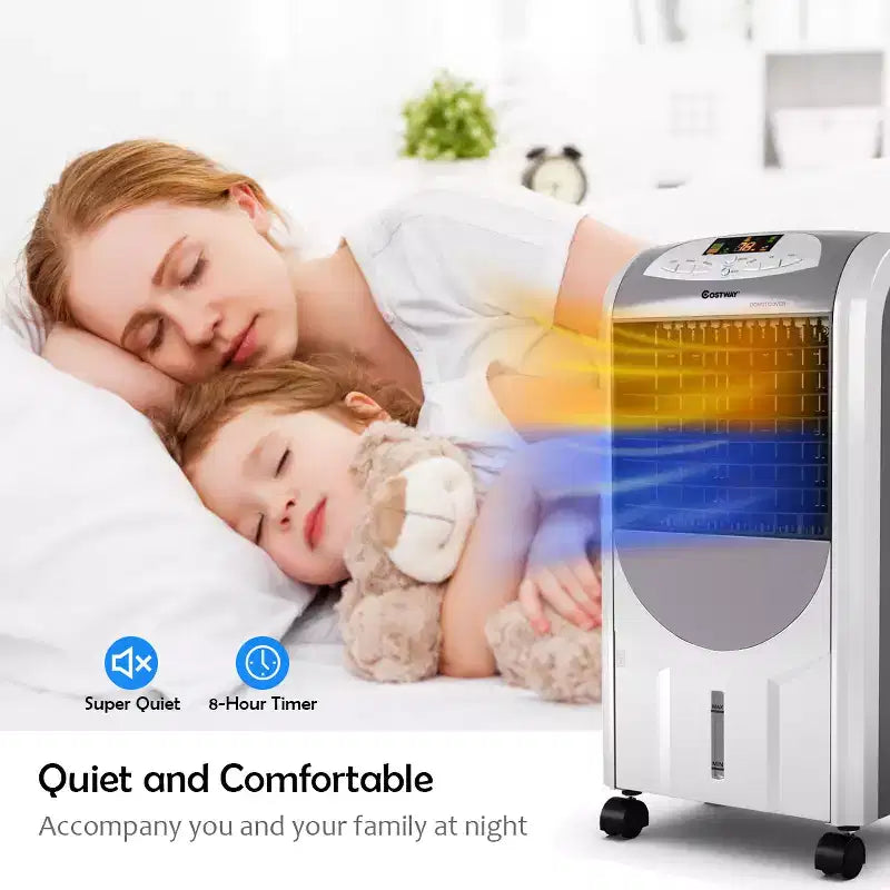 Costway Portable Air Cooler Fan & Heater Humidifier with Washable Filter Remote Control