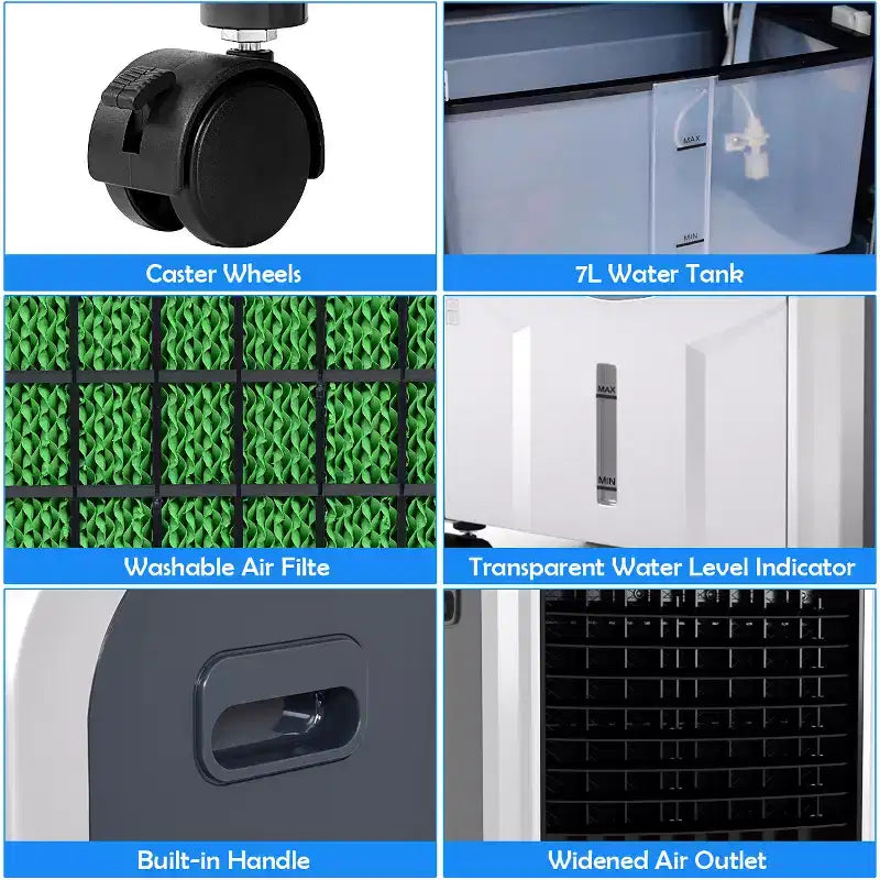 Costway Portable Air Cooler Fan & Heater Humidifier with Washable Filter Remote Control