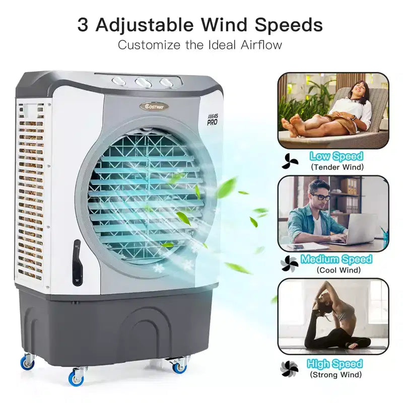 Costway 3450CFMIndustrialEvaporativeCooler 4-in-1AirCoolingFan 45L Tank