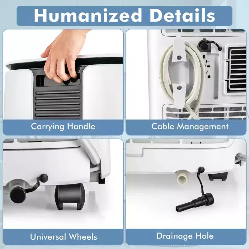 Costway 6500 BTU (9000 BTU ASHRAE) Air Cooler 3 in 1 Portable Air Conditioner w/Fan & Dehumidifier