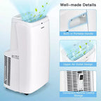 Costway 6350 BTU (9000BTU ASHRAE) Portable Air Conditioner 3-in-1 Air Cooler Fan Dehumidifier w/ Remote