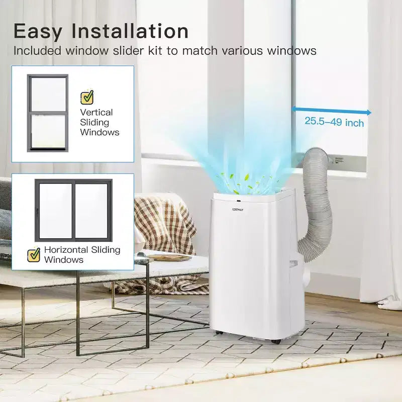 Costway 6350 BTU (9000BTU ASHRAE) Portable Air Conditioner 3-in-1 Air Cooler Fan Dehumidifier w/ Remote