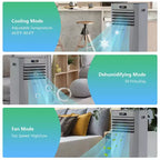 Costway 6000 BTU (10000 BTU ASHRAE) Portable Air Conditioner w/ Remote Control 3-in-1 Air Cooler w/ Drying