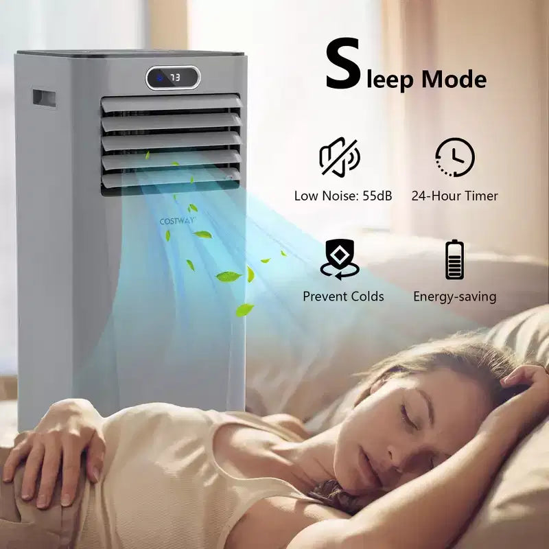 Costway 6000 BTU (10000 BTU ASHRAE) Portable Air Conditioner w/ Remote Control 3-in-1 Air Cooler w/ Drying