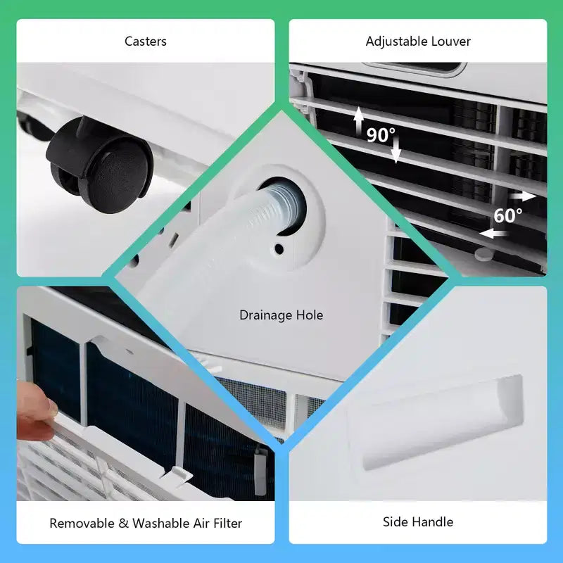 Costway 6000 BTU (10000 BTU ASHRAE) Portable Air Conditioner w/ Remote Control 3-in-1 Air Cooler w/ Drying