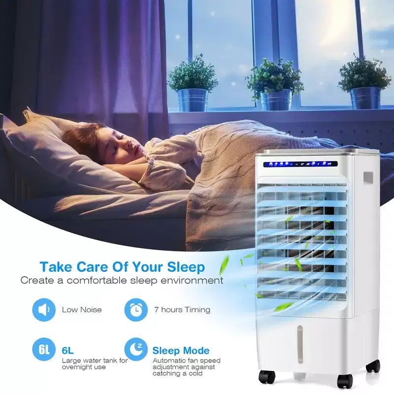 Costway 3-in-1 Evaporative Air Cooler Portable Air Cooling Fan w/ Fan & Humidifier