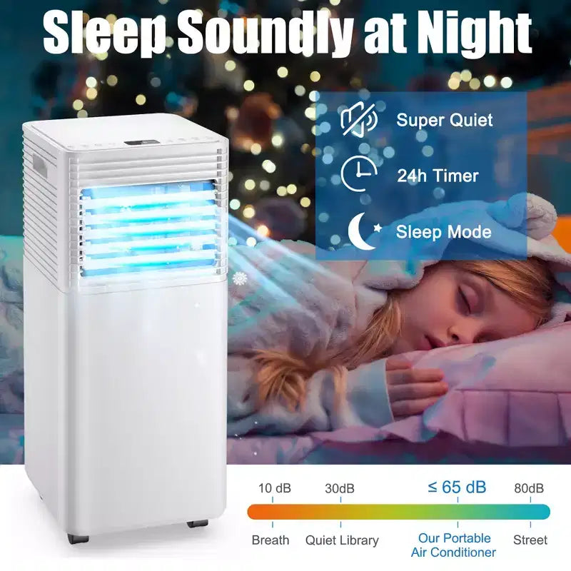 Costway 10000 BTU ASHRAE Portable Air Conditioner 3-in-1 Air Cooler w/Dehumidifier & Fan Mode