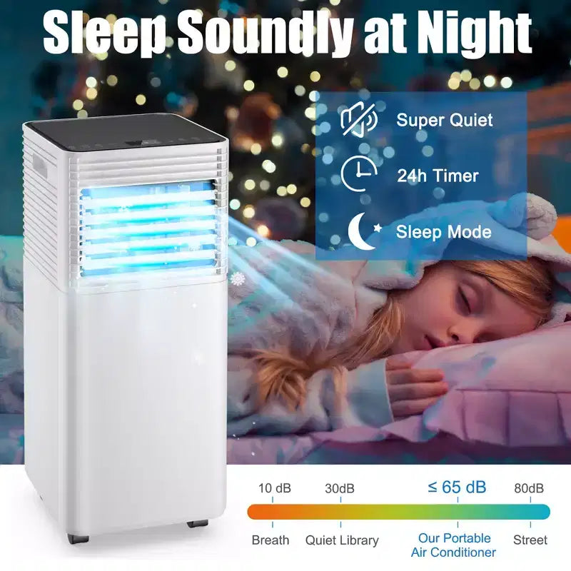 Costway 10000 BTU ASHRAE Portable Air Conditioner 3-in-1 Air Cooler w/Dehumidifier & Fan Mode