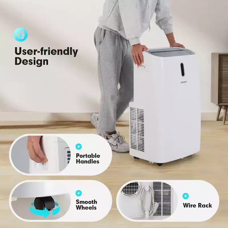 Costway 8800 BTU (14000 BTU ASHRAE) Portable Air Conditioner 4-in-1 Air Cooler w/ APP & WiFi Smart Control