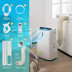 Costway 8800 BTU (14000 BTU ASHRAE) Portable Air Conditioner 4-in-1 Air Cooler w/ APP & WiFi Smart Control