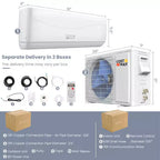 Costway Aire Acondicionado y Calefactor Mini Split sin Ductos de 12000 BTU, 17 SEER2, 70 m²