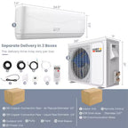 Costway Aire Acondicionado y Calefacción Mini Split 12000 BTU 20 SEER2 115 V Unidad de AC Montada en Pared