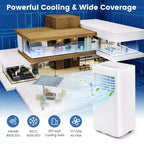 Costway 5000 BTU (8000 BTU ASHRAE) Portable Air Conditioner 3-in-1 AC Unit With Cool Dehum Fan Sleep Mode