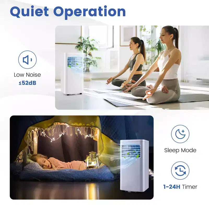 Costway 5000 BTU (8000 BTU ASHRAE) Portable Air Conditioner 3-in-1 AC Unit With Cool Dehum Fan Sleep Mode