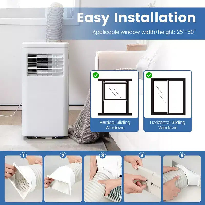Costway 5000 BTU (8000 BTU ASHRAE) Portable Air Conditioner 3-in-1 AC Unit With Cool Dehum Fan Sleep Mode
