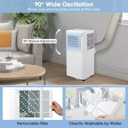 Costway 6000 BTU (10000 BTU ASHRAE) Portable Air Conditioner 3-in-1 AC Unit With Cool Dehum Fan Sleep Mode