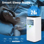 Acondicionador de Aire Portátil Costway 5000 BTU (8000 BTU ASHRAE) Unidad de CA 4 en 1 con Ventilador Frío Deshumidificador Modo Sueño
