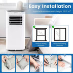 Costway Aire Acondicionado Portátil 3 en 1 de 6000 BTU (9000 BTU ASHAR) con Modo Frío, Deshumidificador, Ventilador y Suspensión