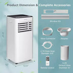 Aire Acondicionado Portátil Costway 8000 BTU Enfriador de Aire 3 en 1 con Ventilador Deshumidificador Modo Sueño